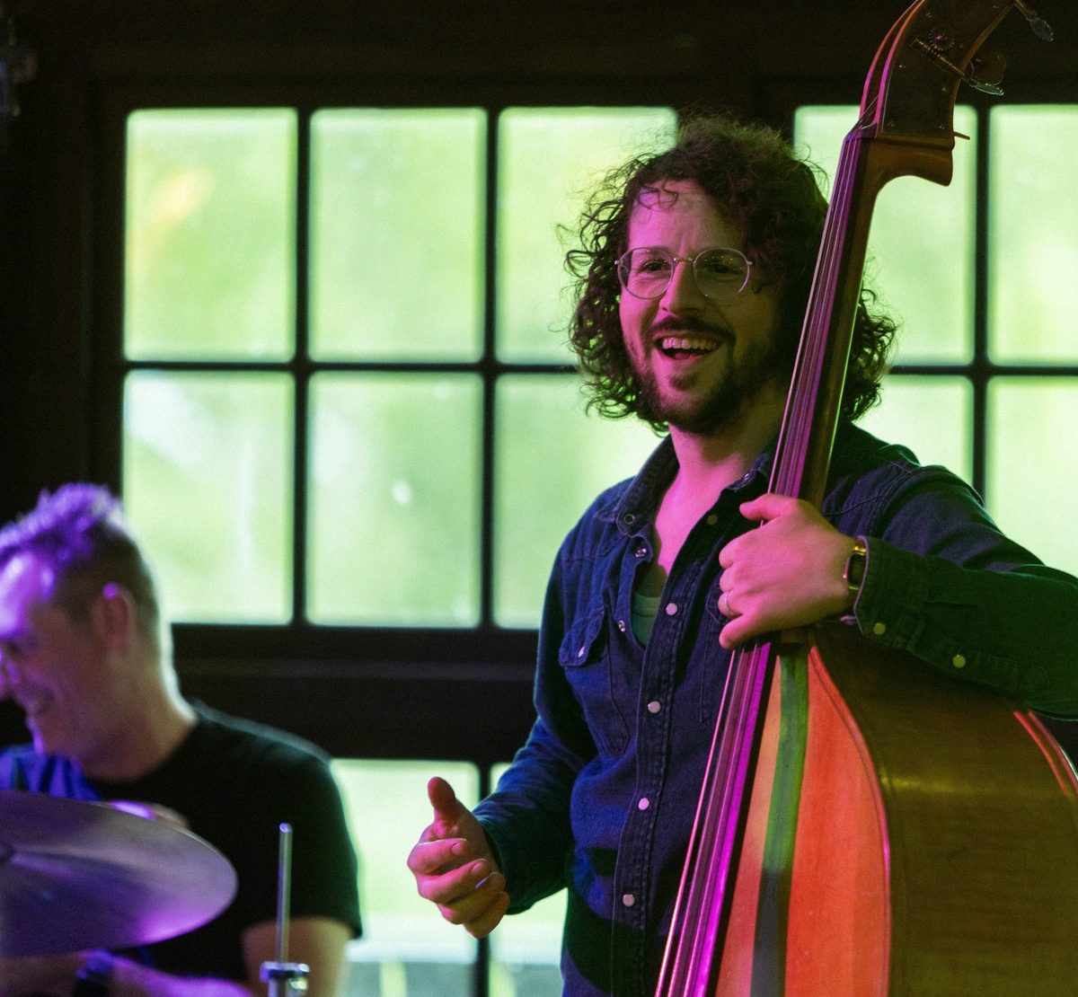Jonas Myers playing upright bass