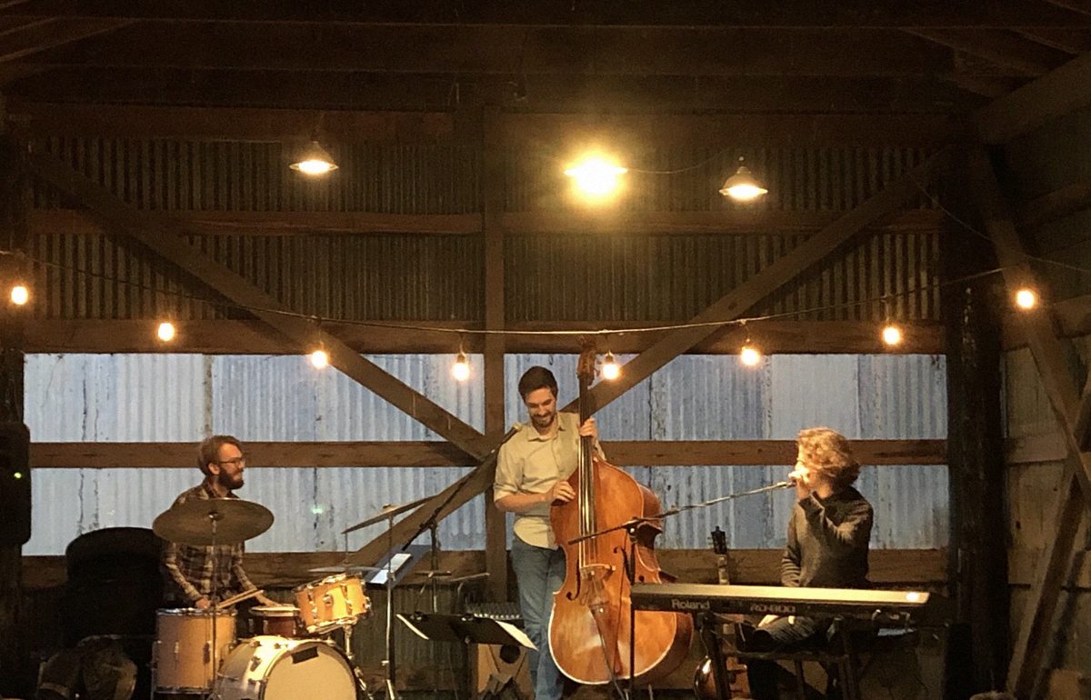 Jonas Myers performing at a farm show